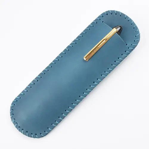 Crazy Horse Leather Pen Sleeve with Clip – Premium Vintage Leather Accessory